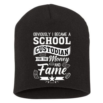 Janitor School Custodian School Janitor Funny Custodian Short Acrylic Beanie