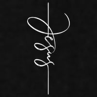Jesus Signature Cross Script Christ Easter Ladies PosiCharge Tri-Blend Wicking Tank
