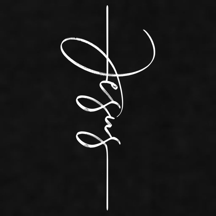 Jesus Signature Cross Script Christ Easter Ladies PosiCharge Tri-Blend Wicking Tank