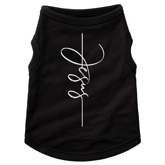 Jesus Signature Cross Script Christ Easter Doggie Tank