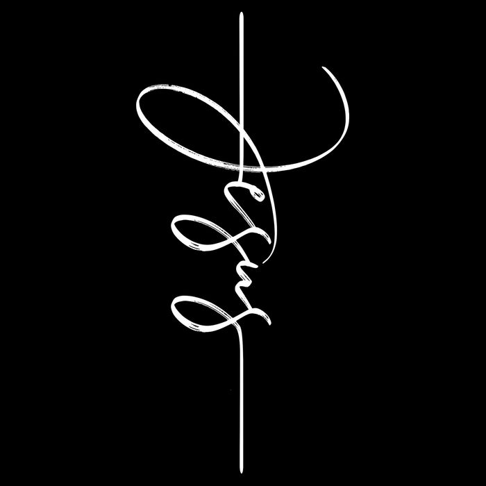 Jesus Signature Cross Script Christ Easter T-Shirt