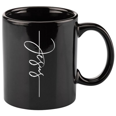 Jesus Signature Cross Script Christ Easter 11oz C Handle Ceramic Mug