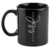 Jesus Signature Cross Script Christ Easter 11oz C Handle Ceramic Mug