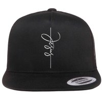 Jesus Signature Cross Script Christ Easter Flatbill Hat