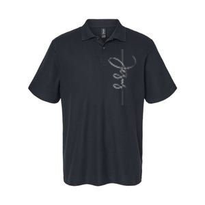 Jesus Signature Cross Script Christ Easter Softstyle Adult Sport Polo