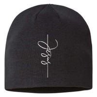 Jesus Signature Cross Script Christ Easter Sustainable Beanie