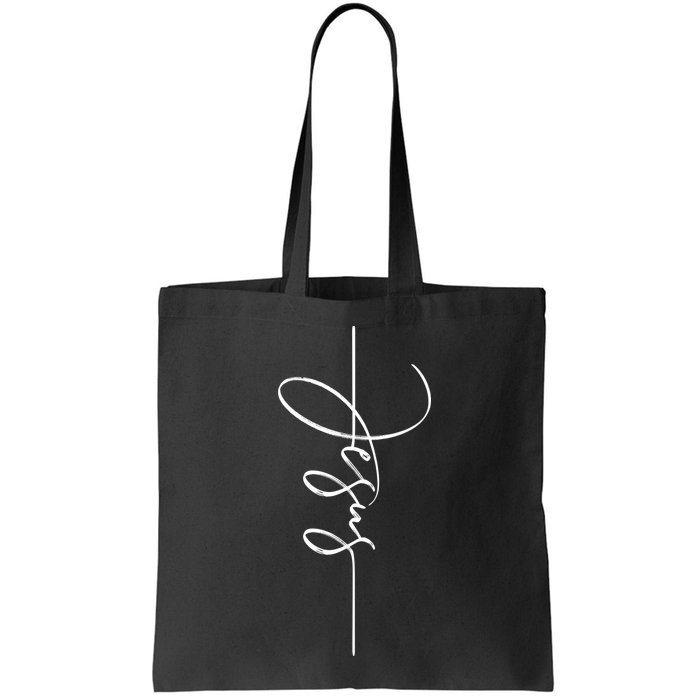 Jesus Signature Cross Script Christ Easter Bag