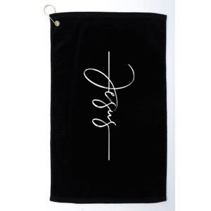 Jesus Signature Cross Script Christ Easter Platinum Collection Golf Towel