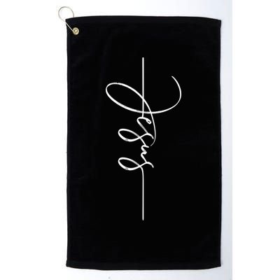 Jesus Signature Cross Script Christ Easter Golf Towel
