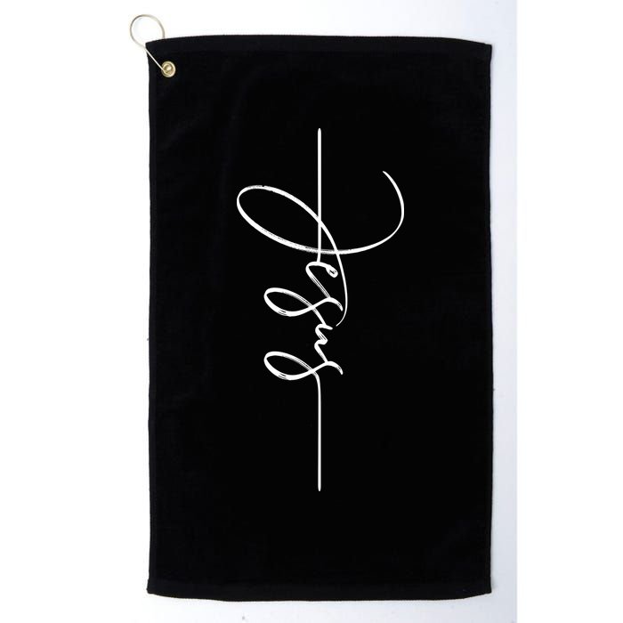 Jesus Signature Cross Script Christ Easter Golf Towel