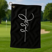 Jesus Signature Cross Script Christ Easter Golf Towel