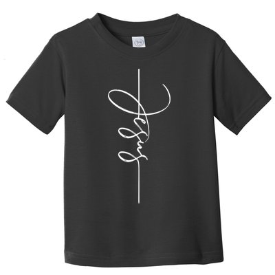 Jesus Signature Cross Script Christ Easter Toddler T-Shirt