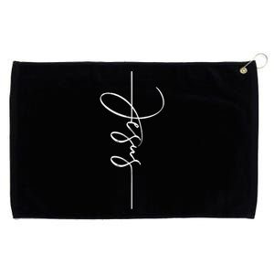 Jesus Signature Cross Script Christ Easter Grommeted Golf Towel