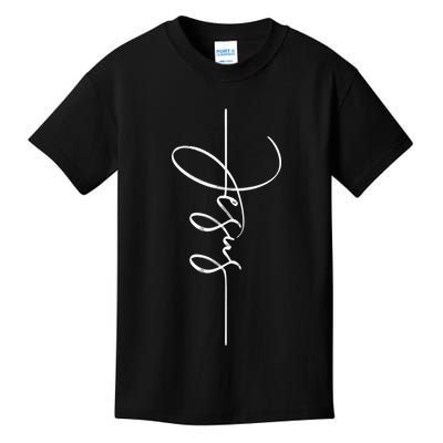Jesus Signature Cross Script Christ Easter Kids T-Shirt