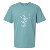 Jesus Signature Cross Script Christ Easter Sueded Cloud Jersey T-Shirt