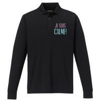 Je Suis Calme I Am Calm! Performance Long Sleeve Polo