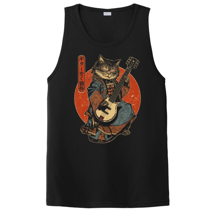 Japanese Samurai Cat Playing The Electric Guitar PosiCharge Competitor Tank