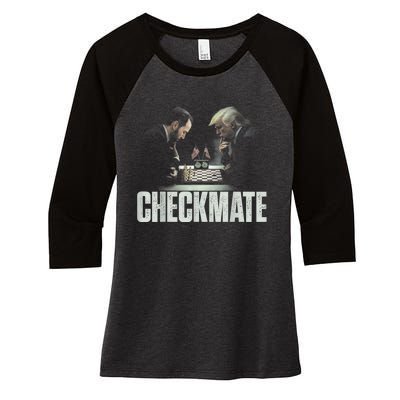 Jack Smith Donald Trump Checkmate Vintage Retro Political Women's Tri-Blend 3/4-Sleeve Raglan Shirt