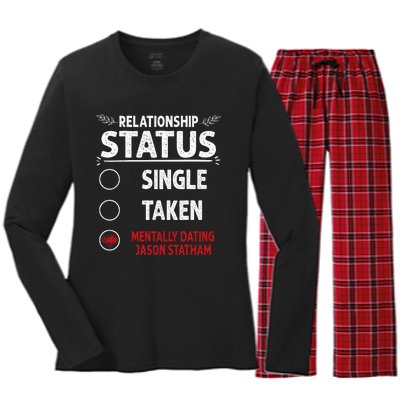 J. Statham Dating Relationship Status Women's Long Sleeve Flannel Pajama Set 