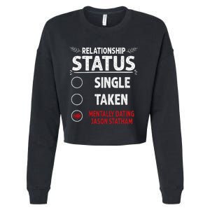 J. Statham Dating Relationship Status Cropped Pullover Crew