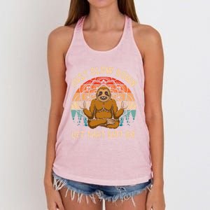 Just Slow Down Let That Shit Go Meditating Workout Spiritual Great Gift Women's Knotted Racerback Tank