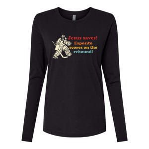 Jesus Saves Esposito Scores On The Rebound Womens Cotton Relaxed Long Sleeve T-Shirt