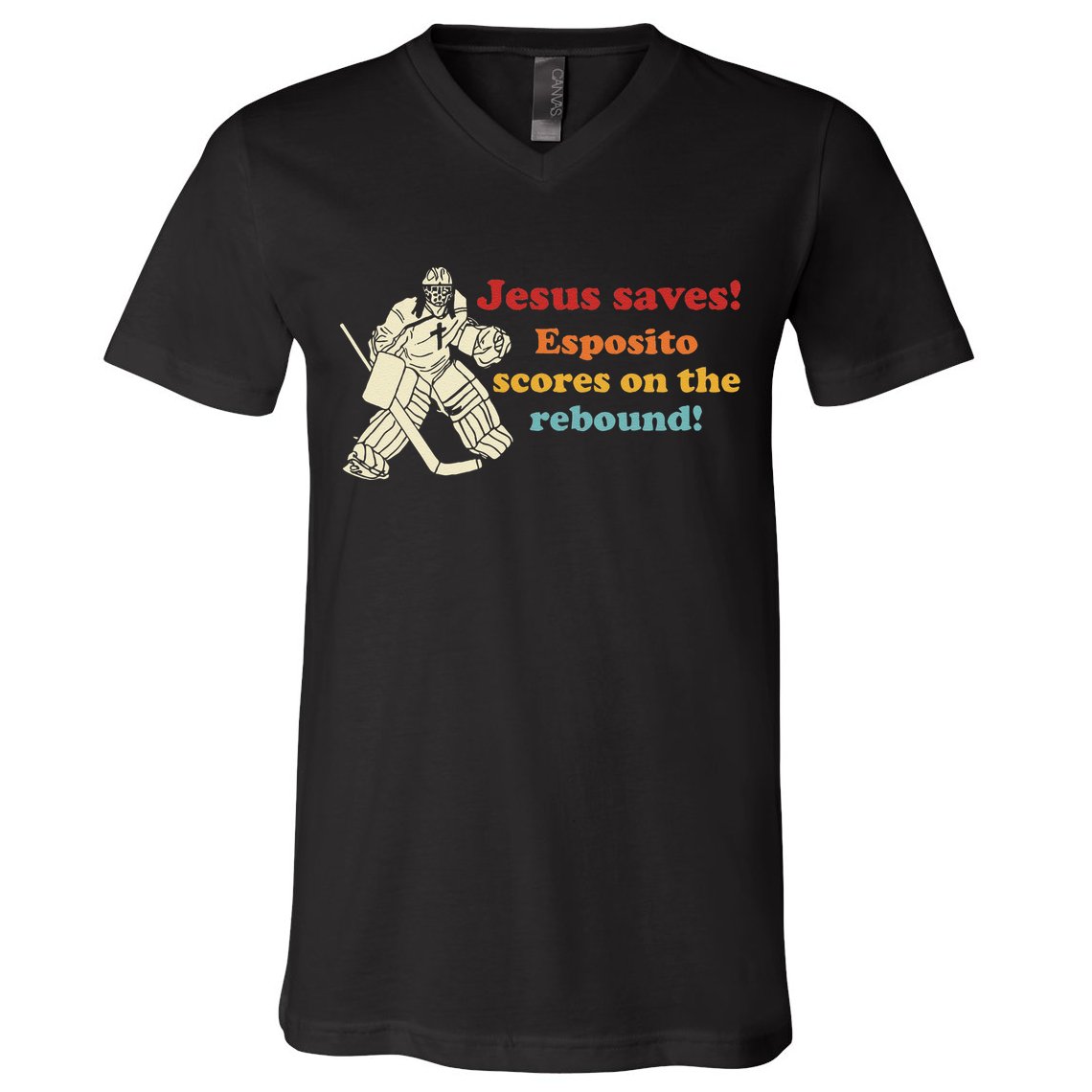 Jesus Saves Esposito Scores On The Rebound V-Neck T-Shirt