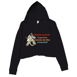 Jesus Saves Esposito Scores On The Rebound Crop Fleece Hoodie