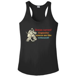 Jesus Saves Esposito Scores On The Rebound Ladies PosiCharge Competitor Racerback Tank