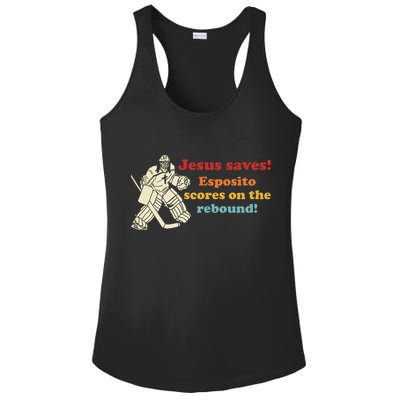 Jesus Saves Esposito Scores On The Rebound Ladies PosiCharge Competitor Racerback Tank