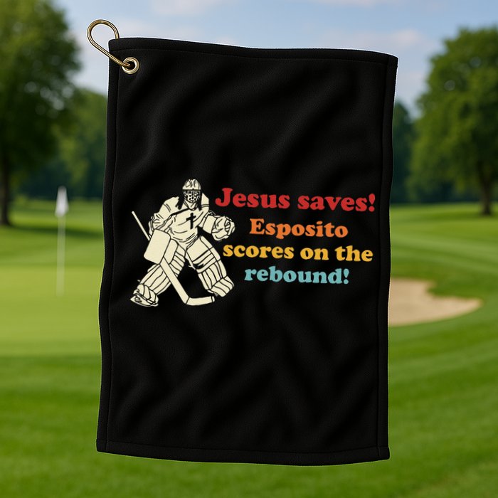 Jesus Saves Esposito Scores On The Rebound Golf Towel