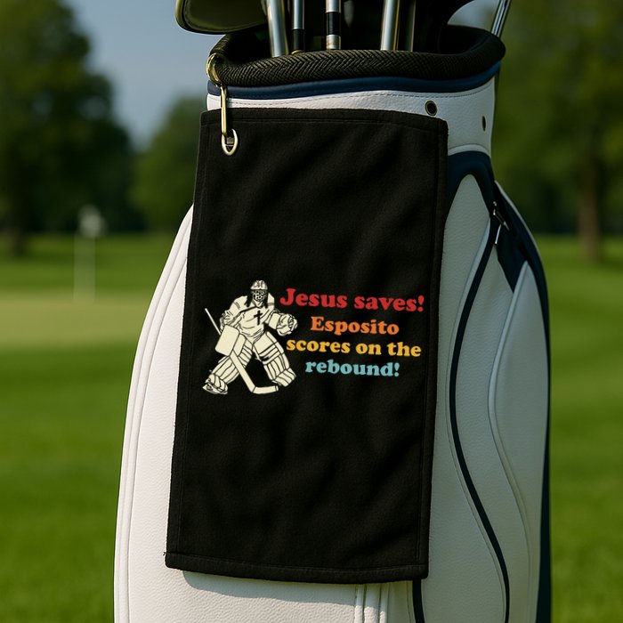 Jesus Saves Esposito Scores On The Rebound Golf Towel