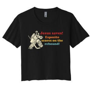 Jesus Saves Esposito Scores On The Rebound Women's Crop Top Tee