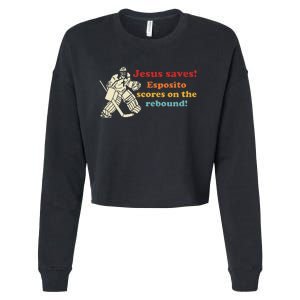 Jesus Saves Esposito Scores On The Rebound Cropped Pullover Crew