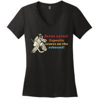 Jesus Saves Esposito Scores On The Rebound Women's V-Neck T-Shirt