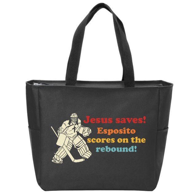 Jesus Saves Esposito Scores On The Rebound Zip Tote Bag