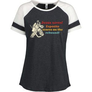 Jesus Saves Esposito Scores On The Rebound Enza Ladies Jersey Colorblock Tee