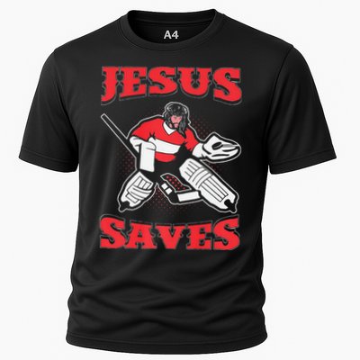 Jesus Saves Funny Hockey 10402 Cooling Performance Crew T-Shirt