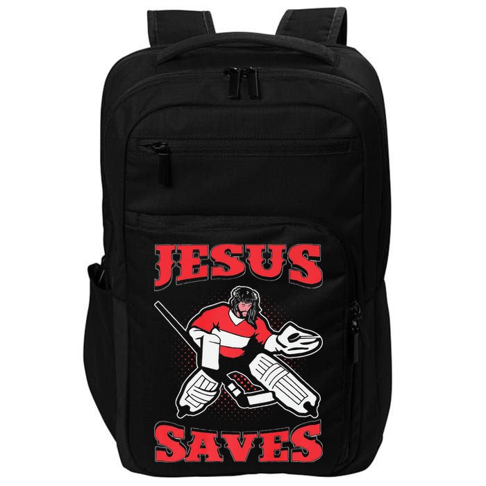 Jesus Saves Funny Hockey 10402 Impact Tech Backpack
