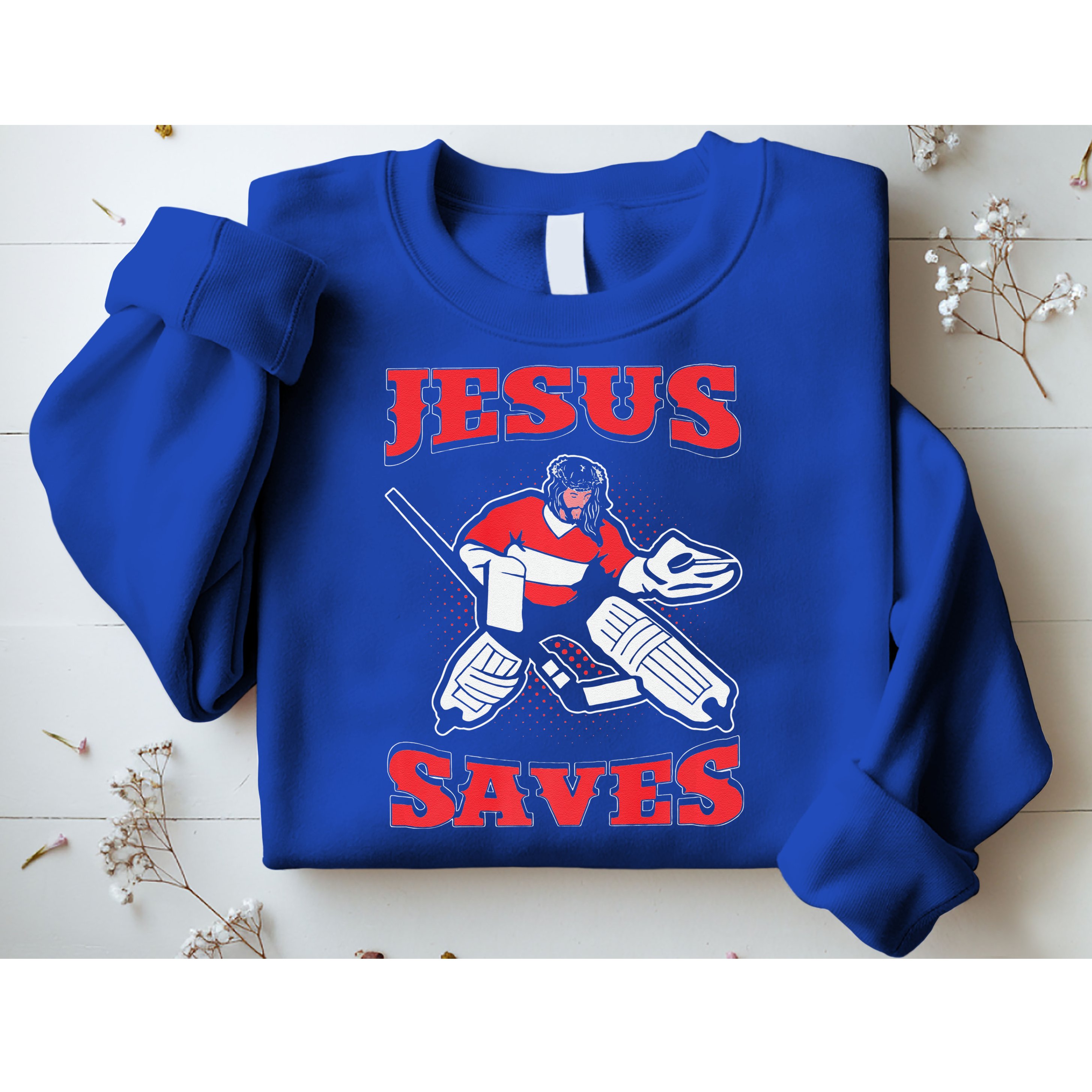 Jesus Saves Funny Hockey 10402 Sweatshirt