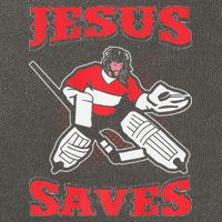 Jesus Saves Funny Hockey 10402 Cotton Canvas Backpack