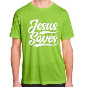 Jesus Saves Faith Based Quote Christian Adult ChromaSoft Performance T-Shirt