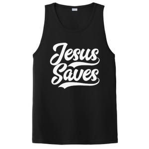 Jesus Saves Faith Based Quote Christian PosiCharge Competitor Tank