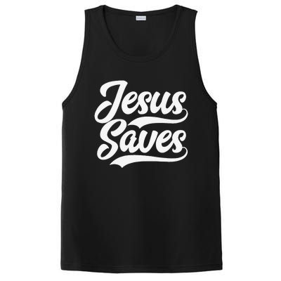 Jesus Saves Faith Based Quote Christian PosiCharge Competitor Tank