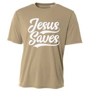 Jesus Saves Faith Based Quote Christian Cooling Performance Crew T-Shirt