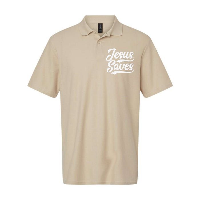 Jesus Saves Faith Based Quote Christian Softstyle Adult Sport Polo