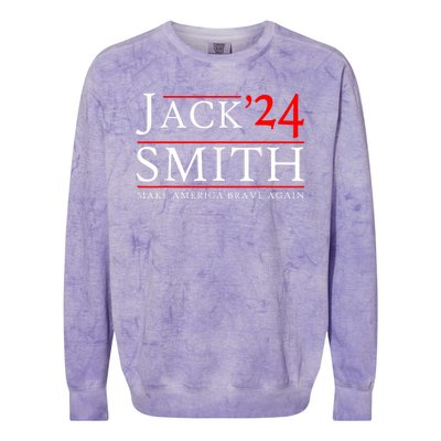 Jack Smith For President Jack Smith 2024 Karma Retro Us Flag Colorblast Crewneck Sweatshirt