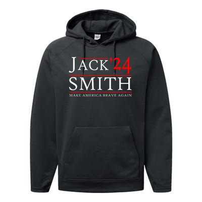 Jack Smith For President Jack Smith 2024 Karma Retro Us Flag Performance Fleece Hoodie