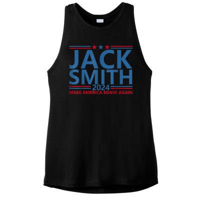 Jack Smith For President Jack Smith 2024 Karma Retro Us Flag Ladies PosiCharge Tri-Blend Wicking Tank