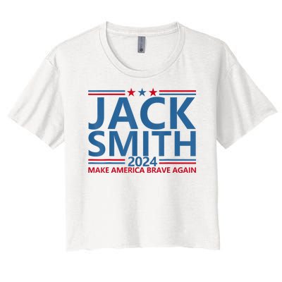 Jack Smith For President Jack Smith 2024 Karma Retro Us Flag Women's Crop Top Tee